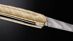 Taschenmesser Volldamast goldfarbig